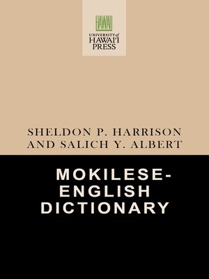 Mokilese-English Dictionary - ebook